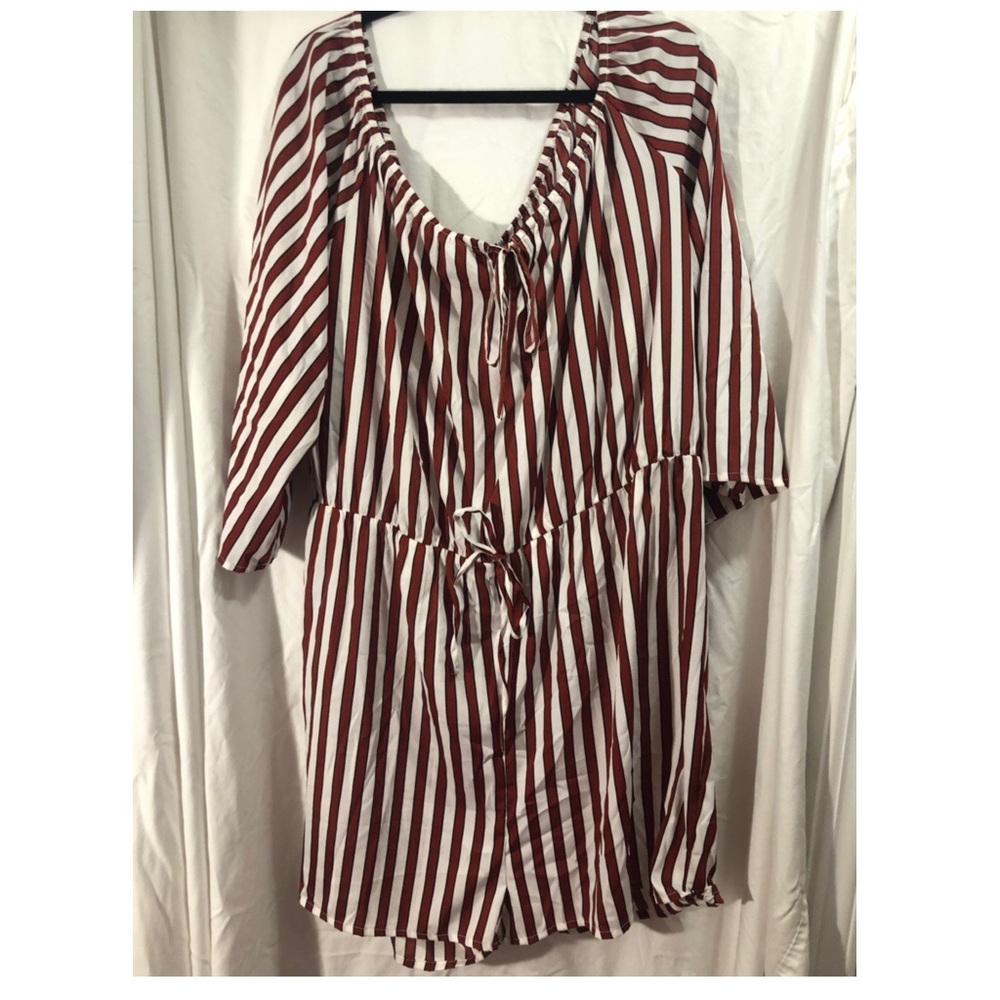 Red and white romper